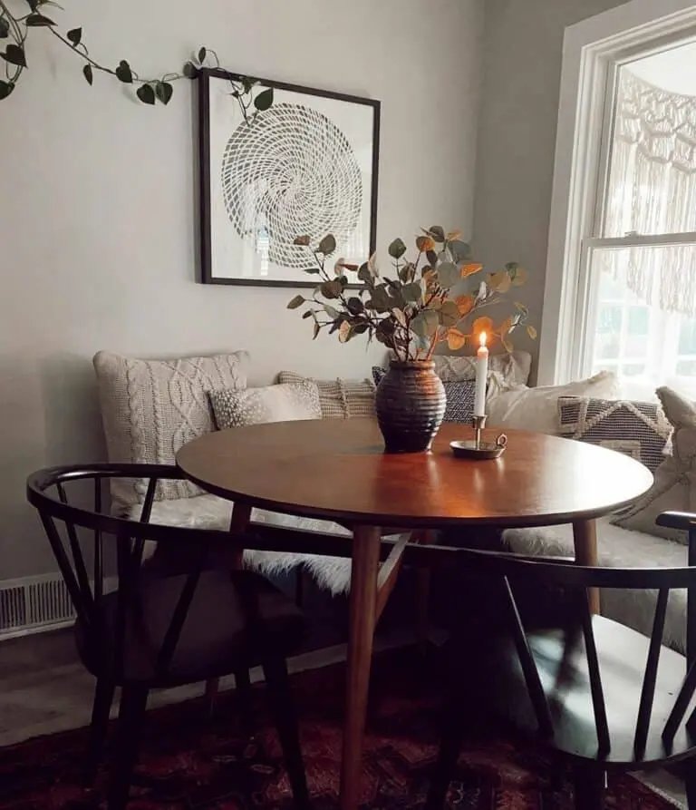 Textured Pillows and Wood Table