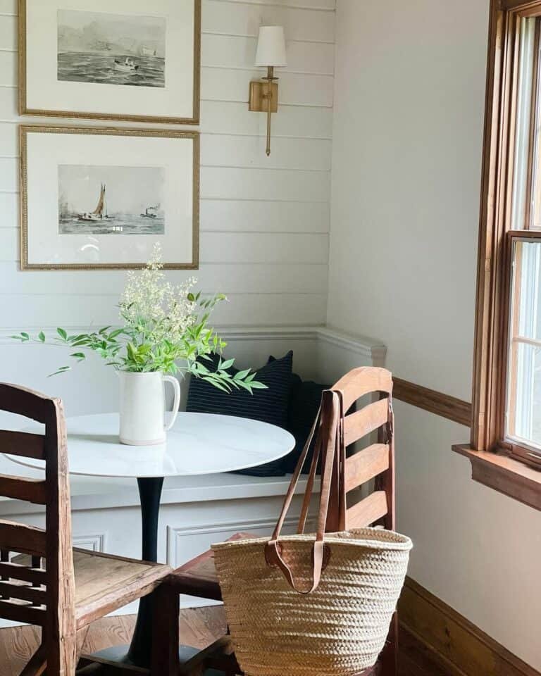 White and Black Cafe Table