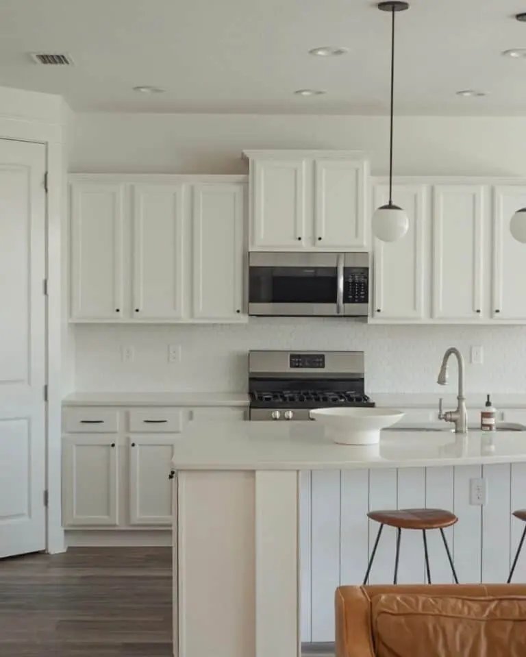 White cabinets, black hardware