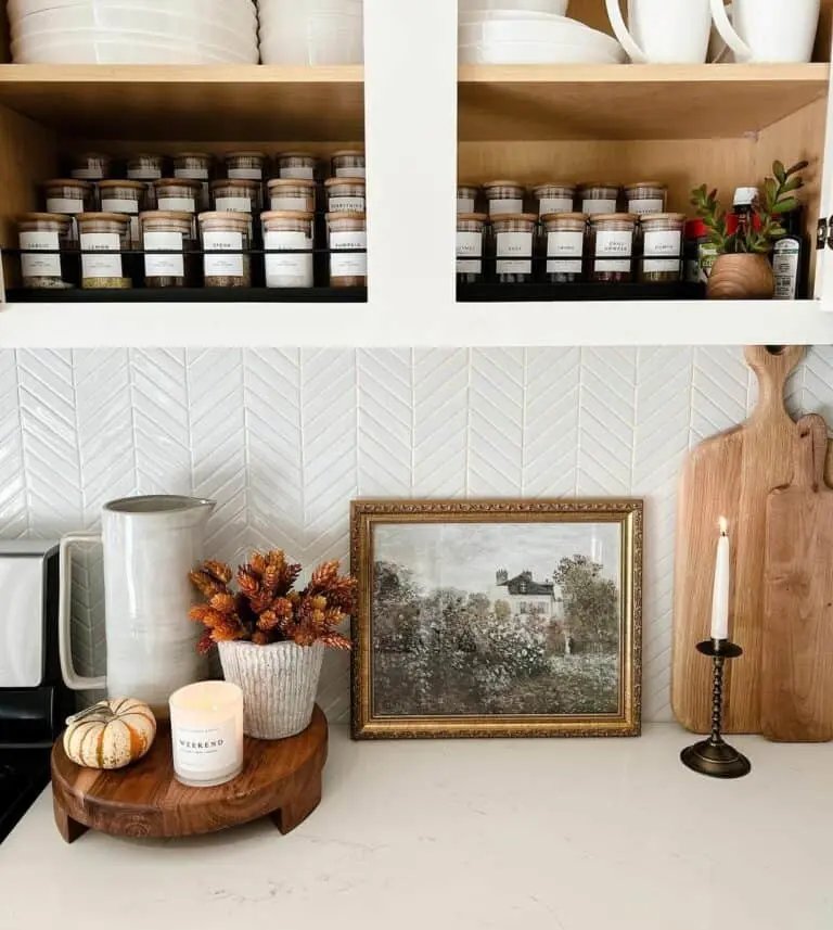 White chevron backsplash