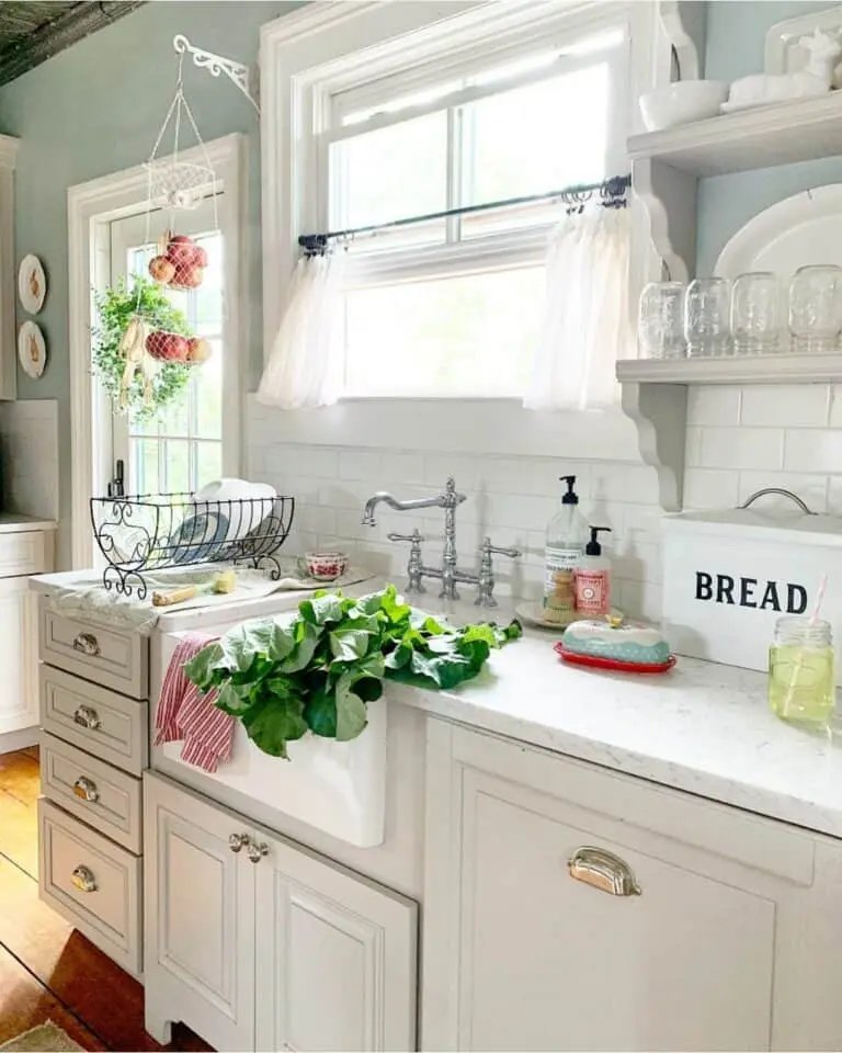 White farmhouse cabinets