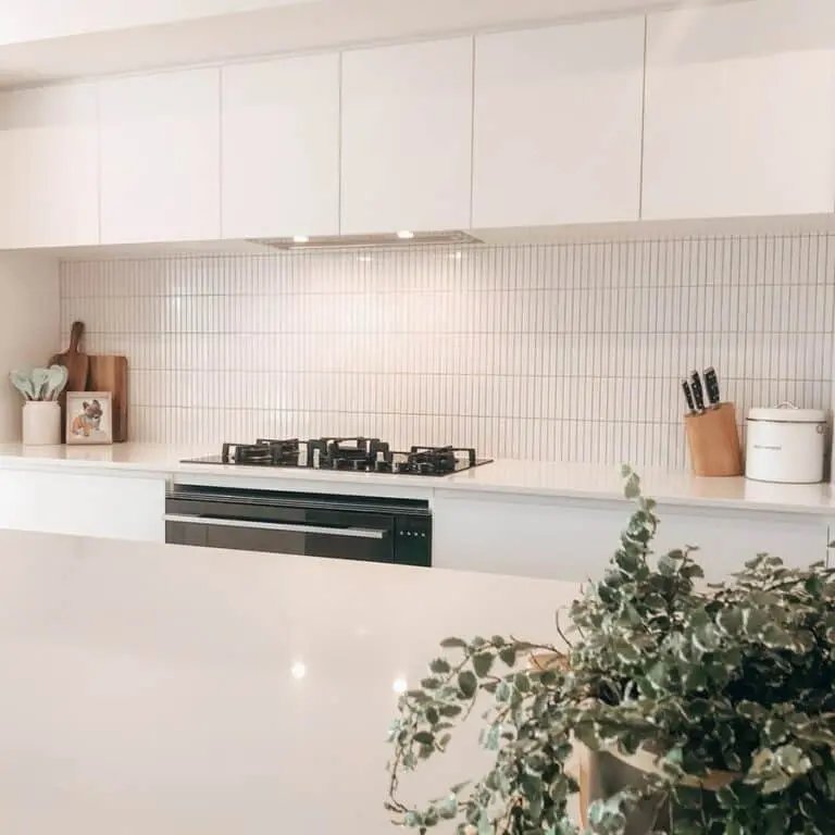 White flat front cabinets