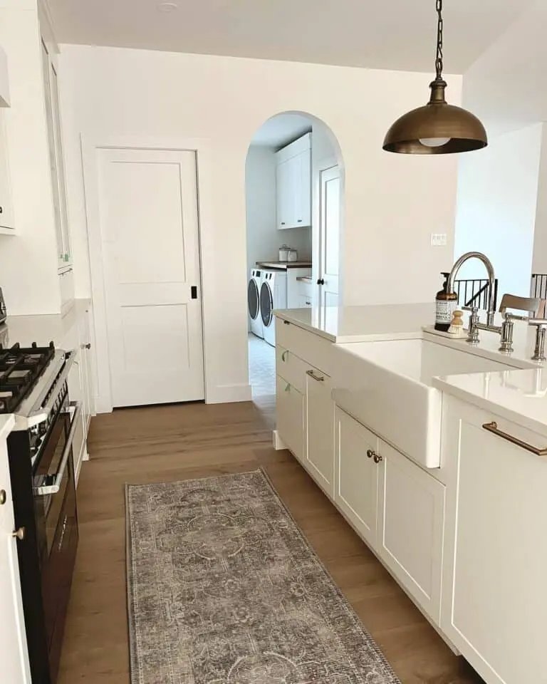 White island with brass light