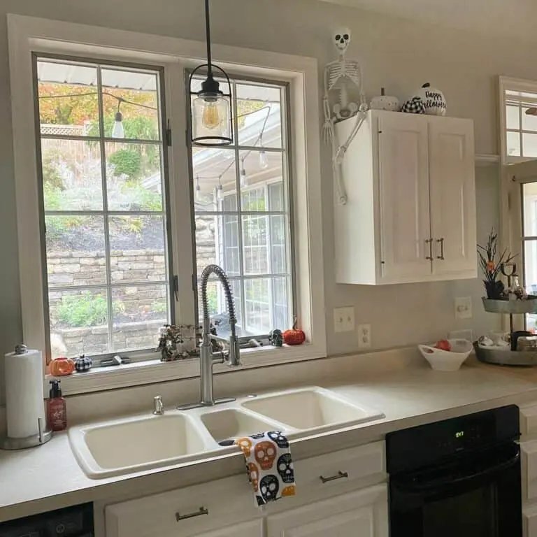 White Kitchen with Halloween Touches