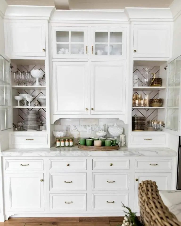 White Pantry with Gold Accents