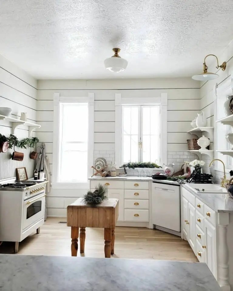 White shiplap walls