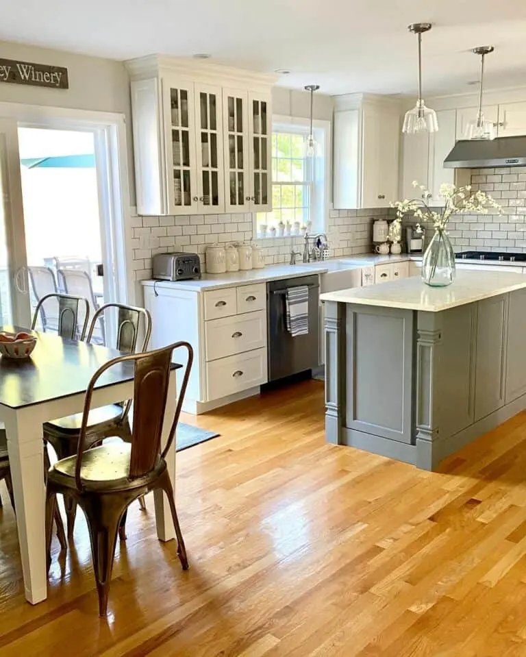 White subway tile backsplash