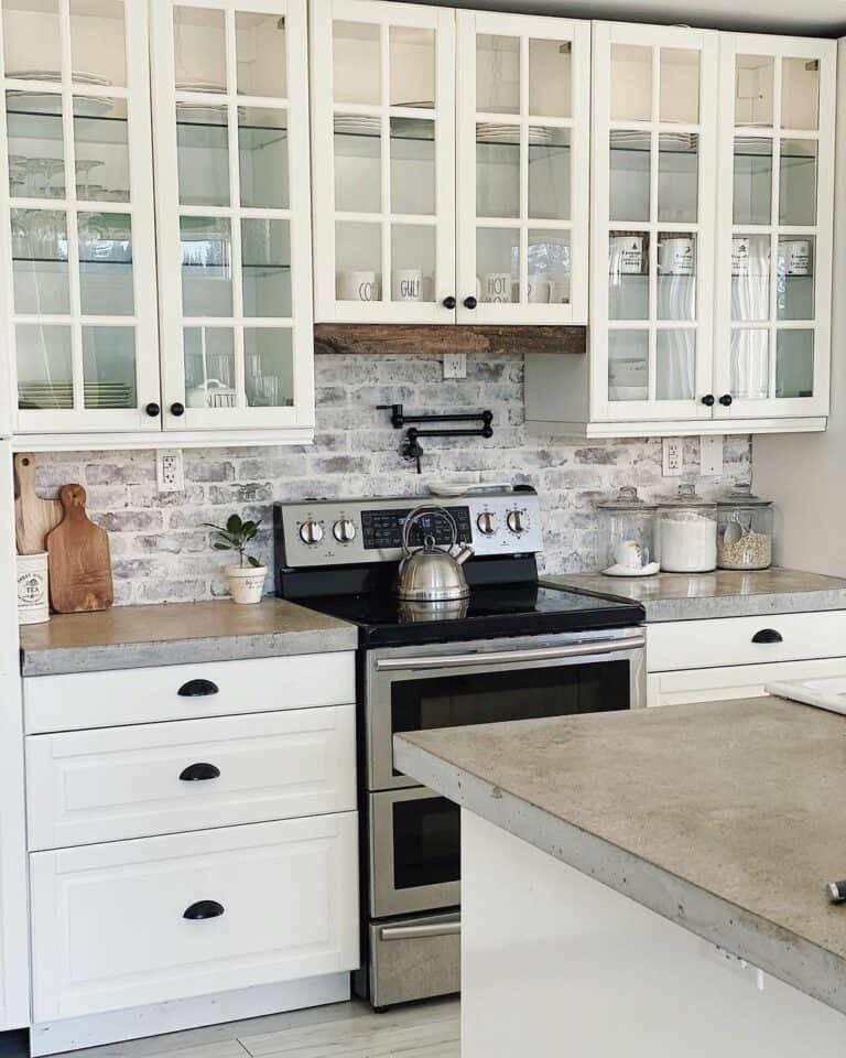 White Windowpane Cabinetry