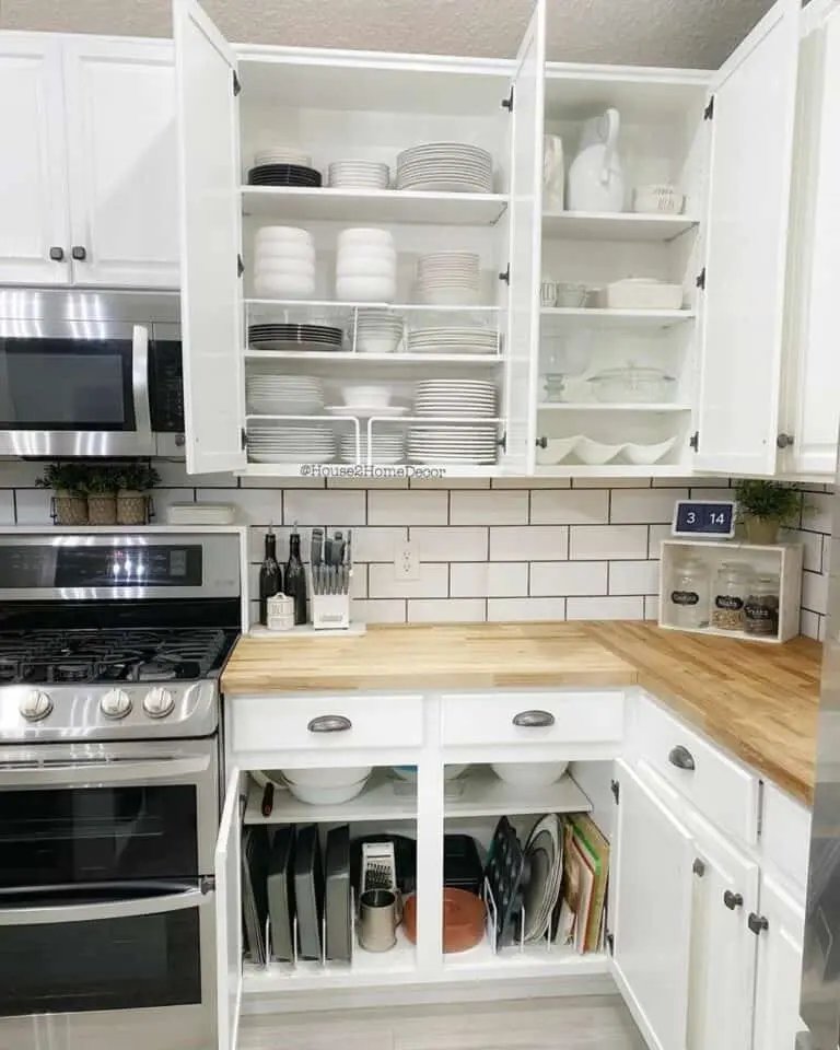 Wood and White Cabinets
