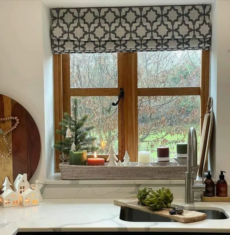Wood Window with Gray Shade